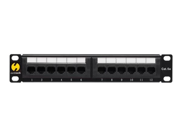 Netrack - Patch-panel - rackmontering - CAT 5e - UTP - RJ-45 X 12 - 10"