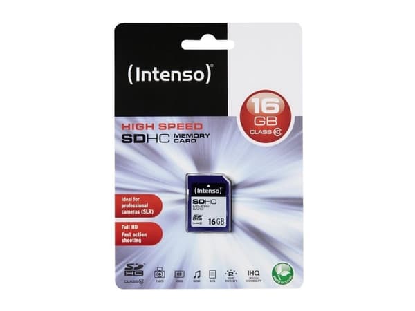 Intenso Class 10 - Flashminnekort - 16 GB - Class 10 - SDHC