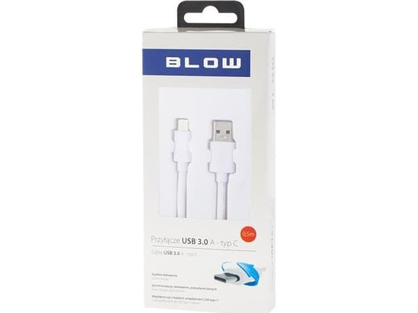USB-kabel Blow USB-A - 0,5 m Vit (66-120#)