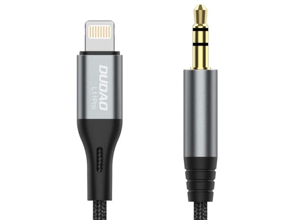 Dudao lydkabel Lightning - mini jack 3,5 mm 1 m grå (L11PRO)
