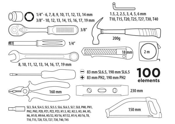 Top Tools verktygssats 100 delar (38D535)