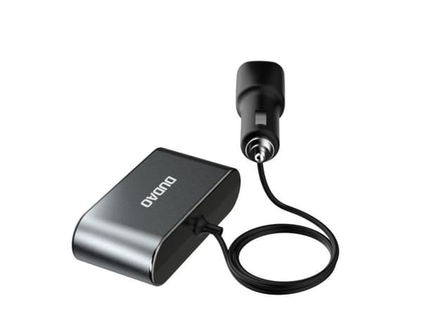 Dudao bil-lader 2x USB / 3x sigarettenner-splitter svart (R1Pro black)