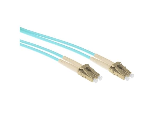 5 m multimode 50/125 OM3 duplex rustet fiberpatchkabel med LC-kontakter