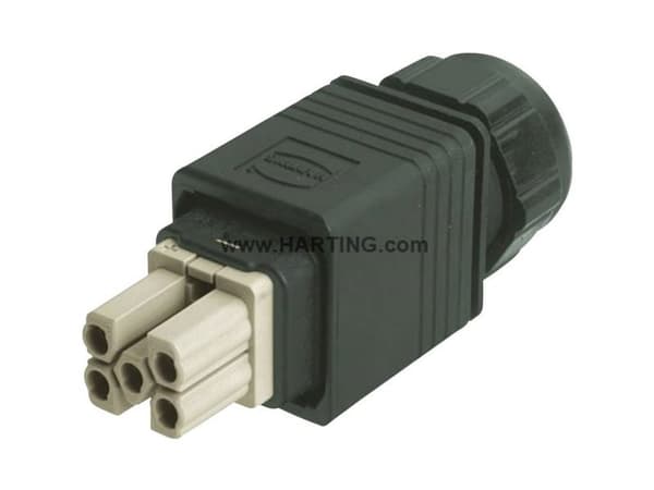 Harting Han® PushPull Power 5 + PE Han-Quick Lock® anslutningsinsats 09 35 232 0423