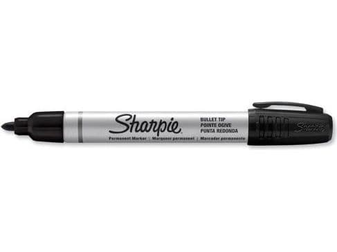 Permanent tusj Sharpie, industriell, rund spids, sort