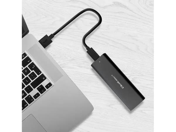Qoltec-kapsling | enhetsfack förM.2 SATA SSD | NVME | USB typ C