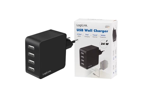 LogiLink PA0336, Innendørs, AC, 5 V, 4,8 A, Sort