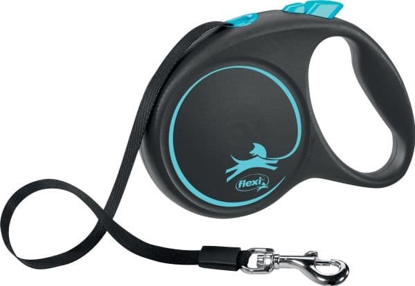 flexi Black Design L hundkoppel 5 m, 50 kg, blå