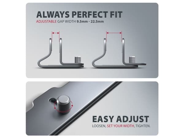 AXAGON - Stativ for notebook/nettbrett (vertikal) - 10" - 17.3" - grå