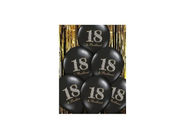Ballon 18 & Brilliant sort og guld