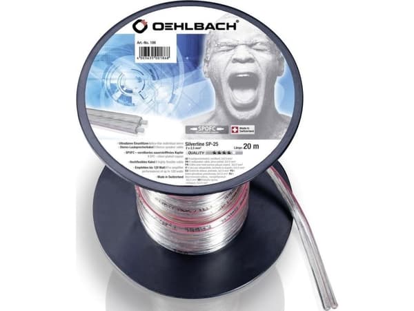 OEHLBACH Silverline Speacker Cable, 20 m, Gjennomsiktig