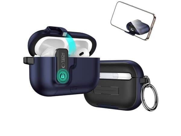 Tech-Protect Slim Hook-skal till AirPods Pro 3 - Marinblå