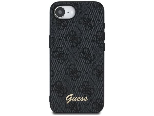 Guess 4G Script Logo MagSafe-skal för iPhone 16e - svart