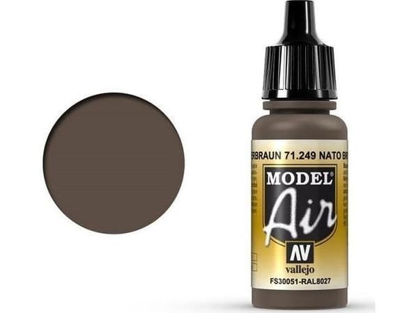 Vallejo Model Air NATO Brown, 17 ml, Ruskea, Matta, Pullo