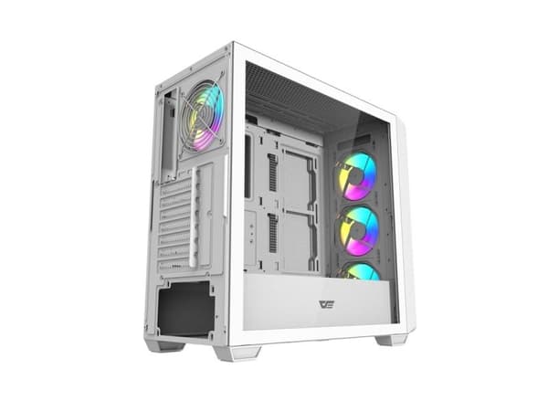 Darkflash DS900WD ATX kabinett (hvit) + 4 vifter
