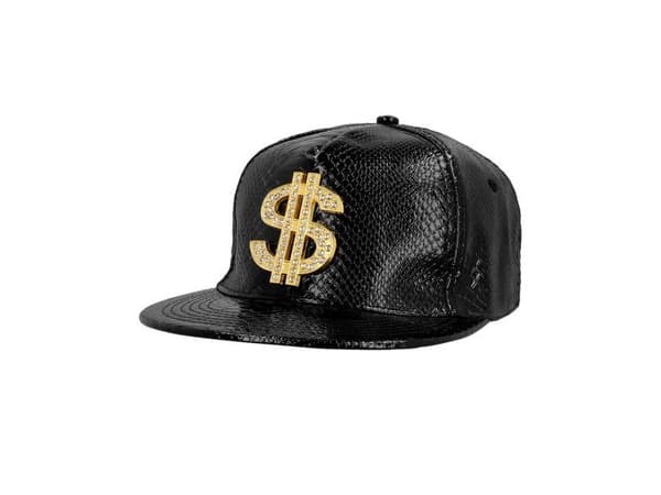 Svart caps med dollartegn