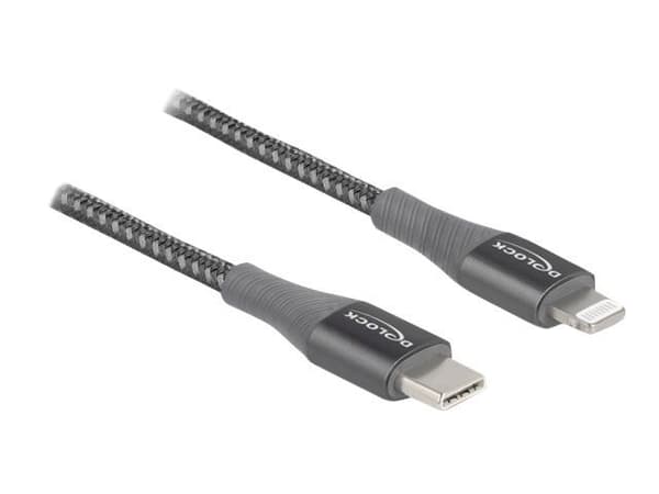 Delock - Lightning-kabel - USB-C hann til Lightning hann - 50 cm - grå