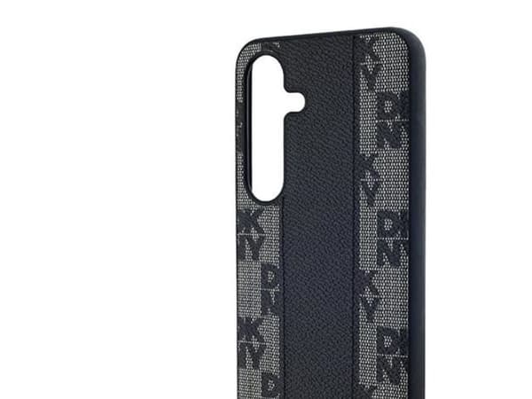 DKNY Leather Checkered Mono Pattern MagSafe case for Samsung Galaxy S24 - black