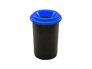 Søppelbøtte ECO 50 L sort m. blått lokk, stk