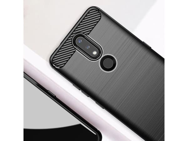 Carbon Case flexibelt skydd TPU för Nokia 2.4 - svart