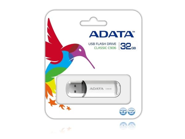 ADATA Classic Series C906 - USB flash-enhet - 32 GB - USB 2.0 - vit