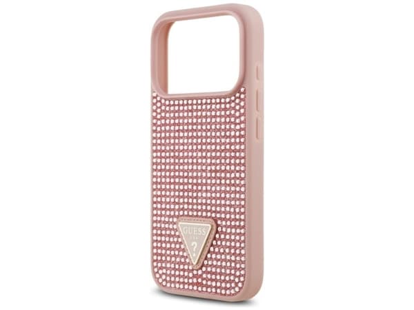 Guess Rhinestone Triangle Logo-deksel til iPhone 17 Pro - rosa