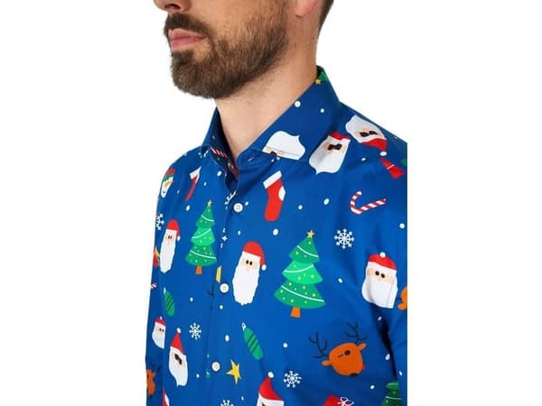 Juleskjorte Festivity Blue