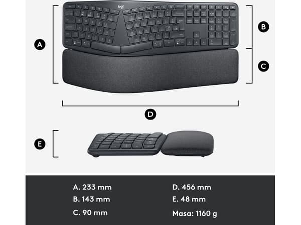 Mus Logitech Lift Graphite (910-006473) + Ergo K860 (920-010108)