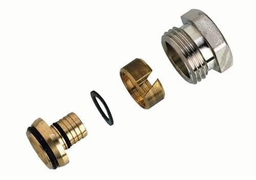 Klemringsfitting 16 mm x 1/2" Alupex