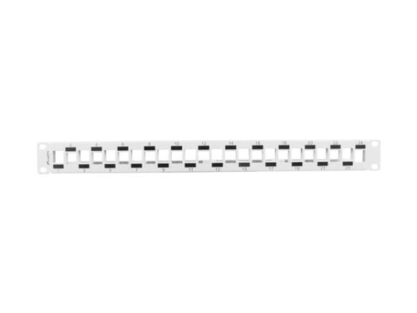 Lanberg PPKS-1224-S - Patchpanel (blank) - stativmonterbar - grå - 1U - 19" - 24 porte
