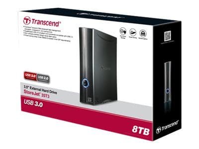 Transcend StoreJet 35T3 - Hårddisk - 8 TB - extern (stationär) - 3,5" - USB 3.0 - 256-bitars AES