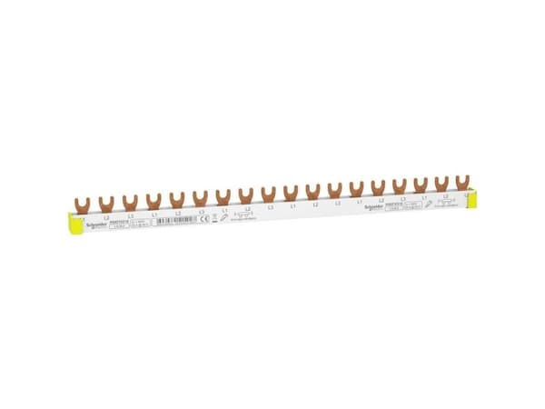 Anslutningsskena 3P 18 moduler 63 A L1-L2-L3