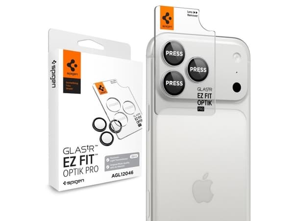 Spigen Optik Pro EZ Fit, Apple, iPhone 18 Pro Max, Reptålig, Dammresistent, Silver, 2 styck