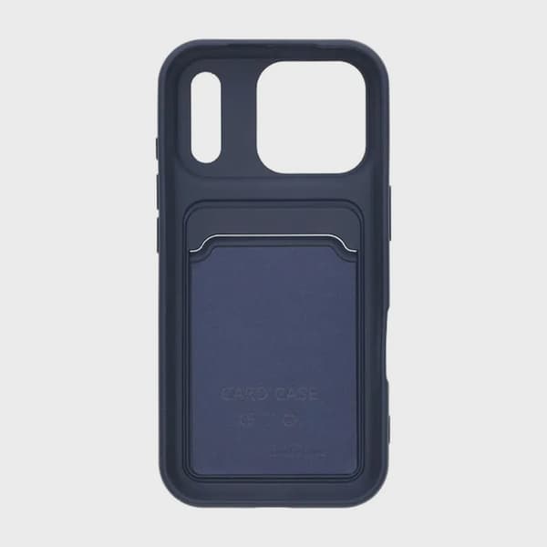 Silicone Case with Card Holder for iPhone 17 Pro - Blue