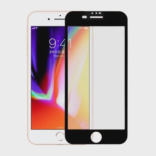 Screen Protector Tempered Glass iPhone 7/8 Plus - Black (eco-friendly)