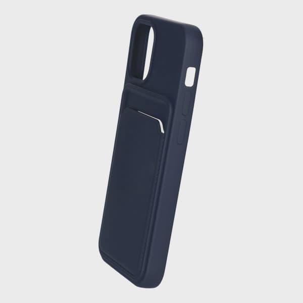Silicone Mobile Case with Card Holder for iPhone 12 Mini - Blue