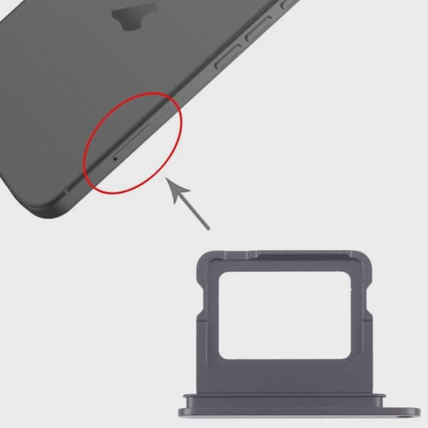 Simkortshållare för iPhone 17 - Svart