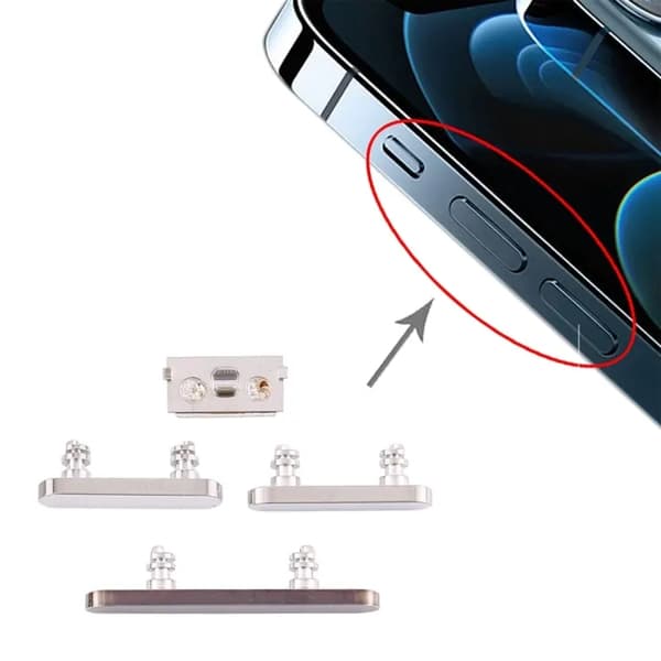 iPhone 12 Pro Max Sidoknappar - Silver