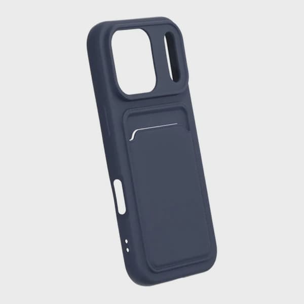 Silicone Case with Card Holder for iPhone 17 Pro - Blue