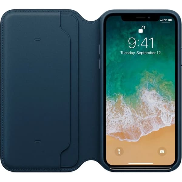 Apple iPhone X Leather Folio - Cosmos Blue
