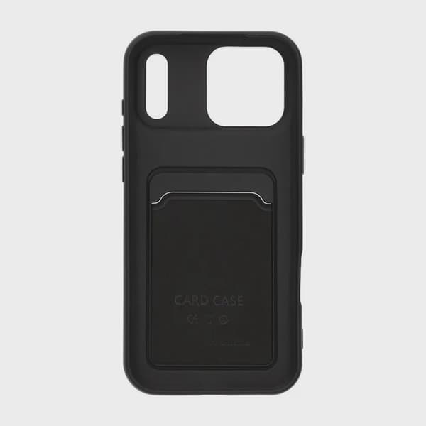 Silicone Mobile Case with Card Holder for iPhone 17 Pro Max - Black