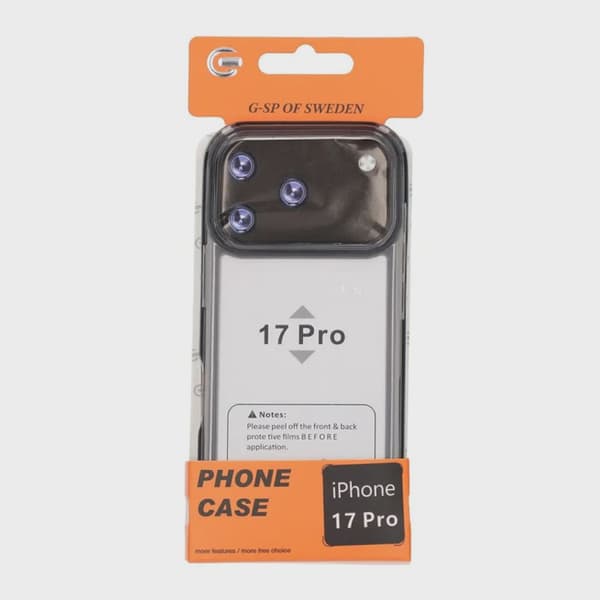 Shockproof Mobile Case for iPhone 17 Pro - Transparent Black