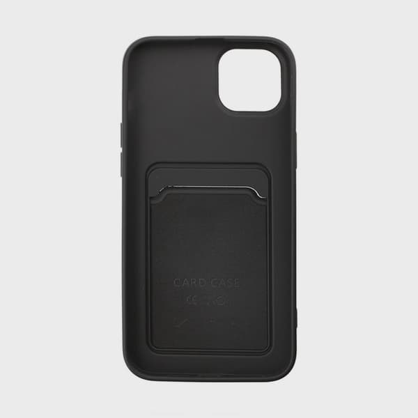 Silicone Case with Card Holder for iPhone 14 - Black