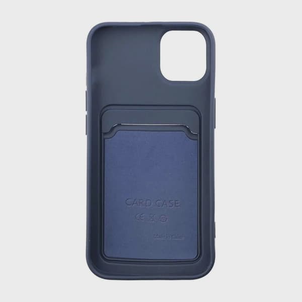 Silicone Mobile Case with Card Holder for iPhone 12 Mini - Blue