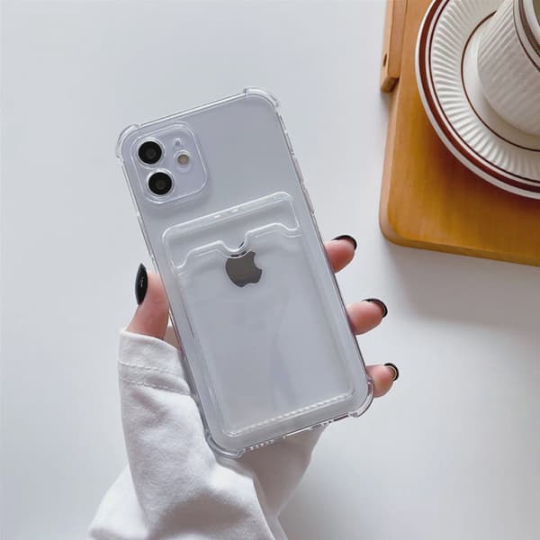 Transparent Phone Case with Card Holder for iPhone 12 Pro