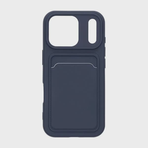 Silicone Case with Card Holder for iPhone 17 Pro - Blue
