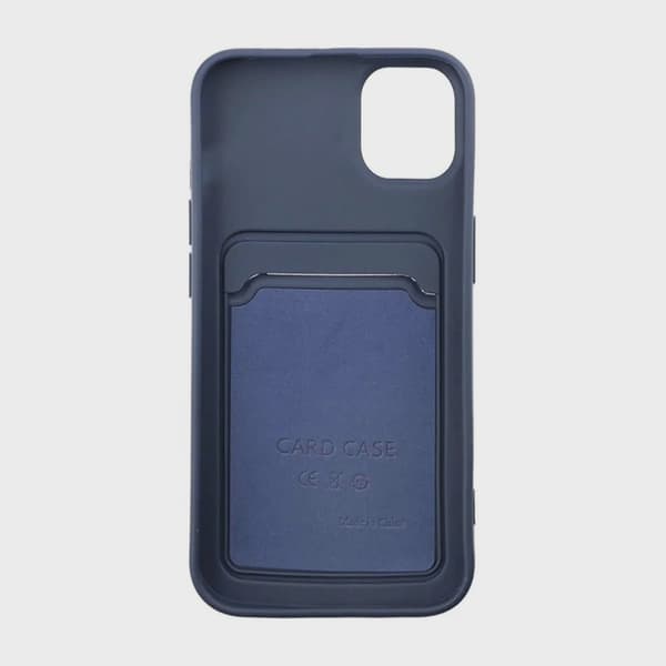 Silicone Mobile Case with Card Holder for iPhone 11 - Blue