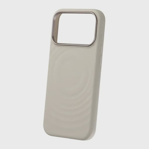 Beige Silicone Case with Magsafe for iPhone 17 Pro Max