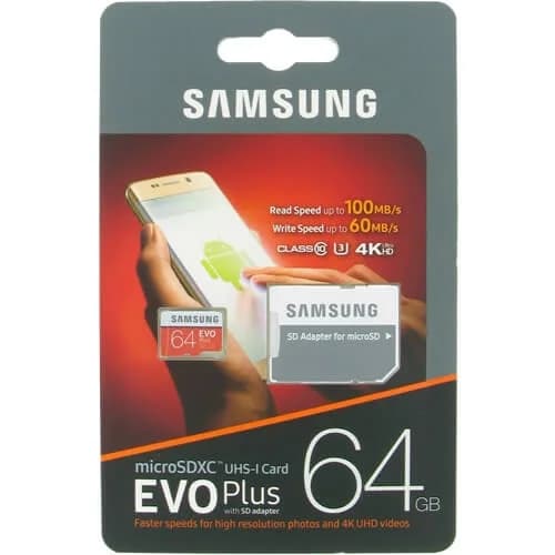 Samsung EVO Plus 64GB microSD Card + SD Adapter