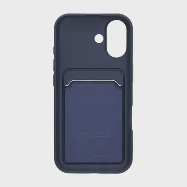 Silicone Mobile Case with Card Holder for iPhone 17 - Blue
